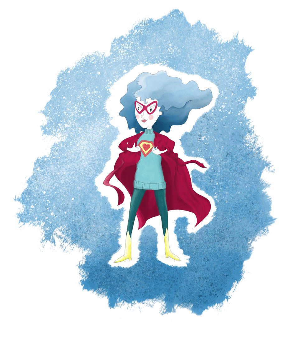 Ilustración infantil de súper profe por soy rio ilustración