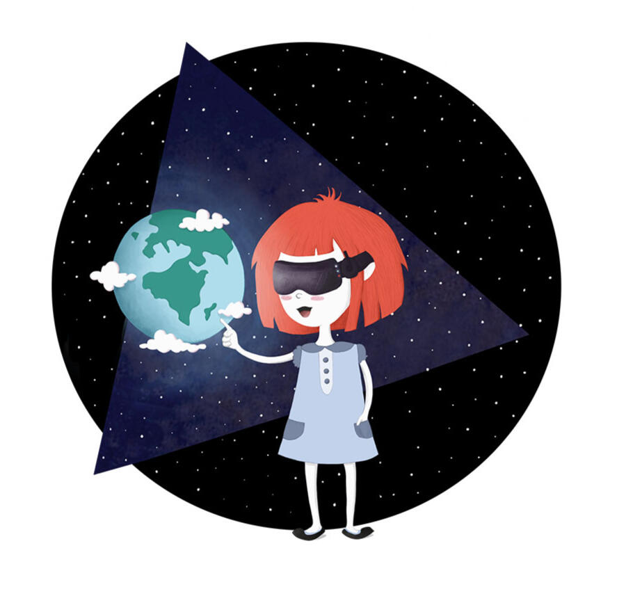 Ilustración infantil de realidad virtual por soy rio ilustración