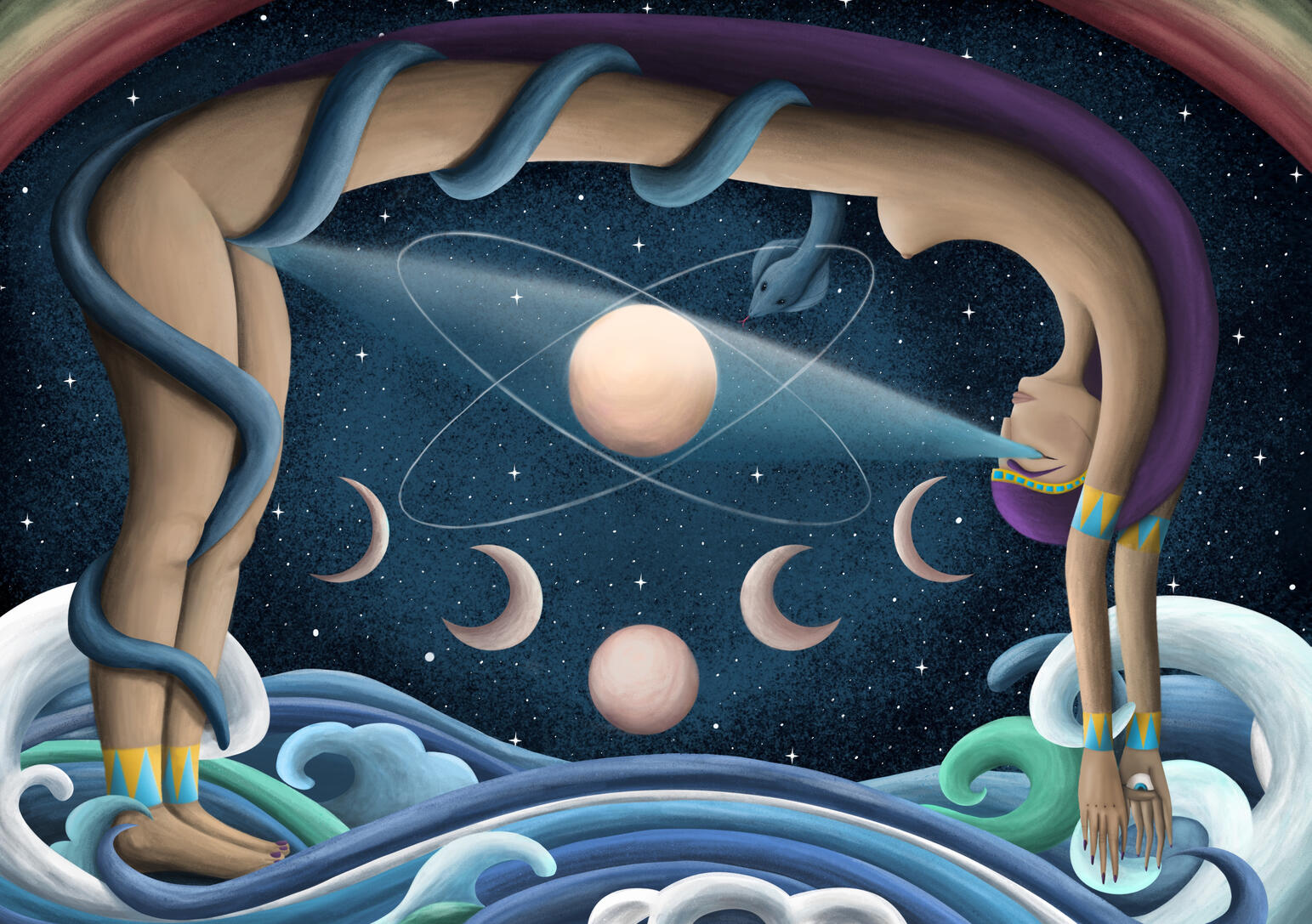 Isis. Illustration, yoga and meditation by SoyRio.