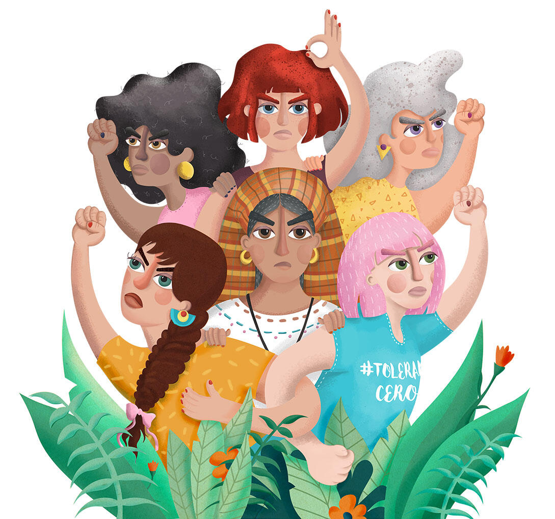 Juntas podemos Ilustración de Soy Rio sobre el empoderamiento para campaña de igualdad de género