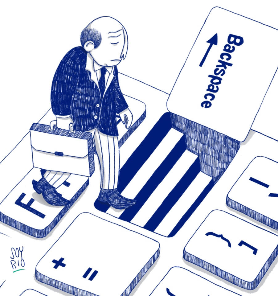 Soy Rio Ilustración para Atogu Cierre de empresa y jubilación