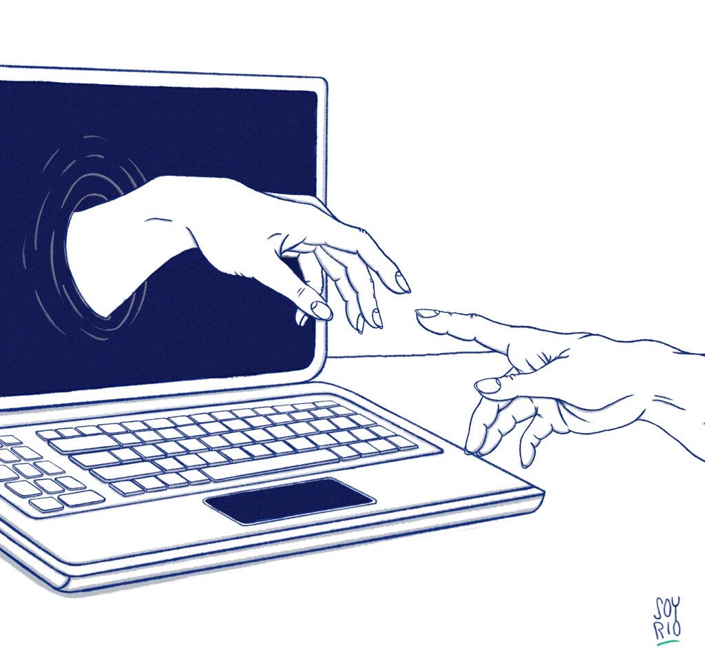 Tech Soy Rio Ilustración para Atogu Tecnología Digial Inteligencia Artificial